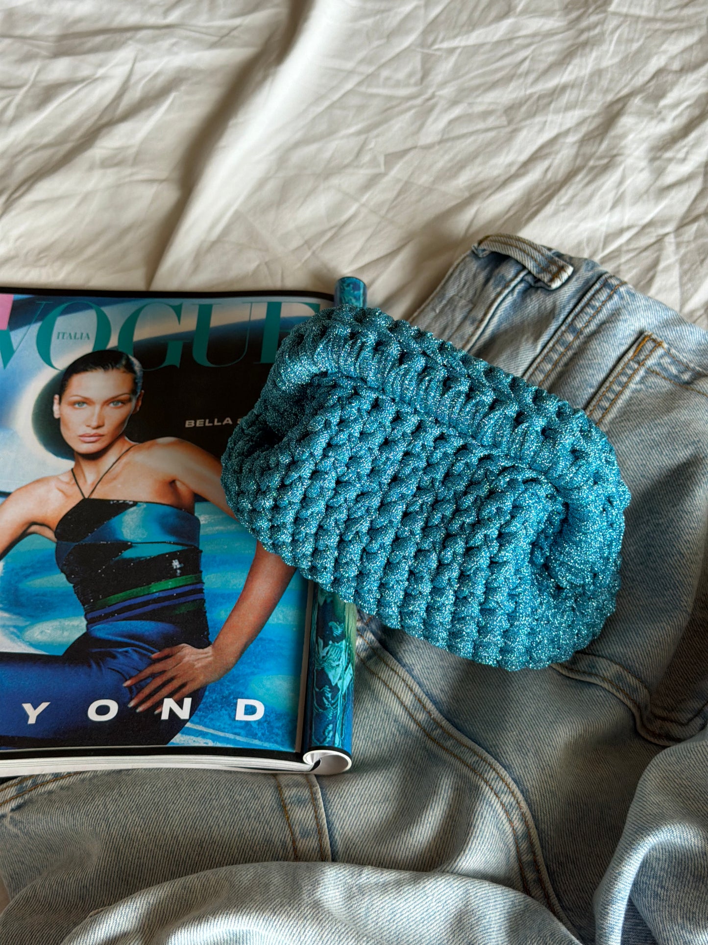 CLOUD bag mini// azzurra lurex