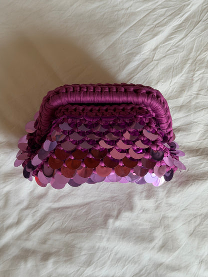 DISCO CLOUD bag mini// lampone con manico