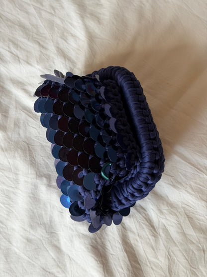 DISCO CLOUD bag mini//blu con manico