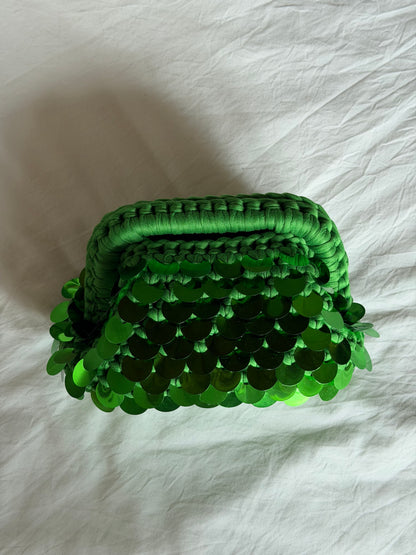 DISCO CLOUD bag mini// verde con manico
