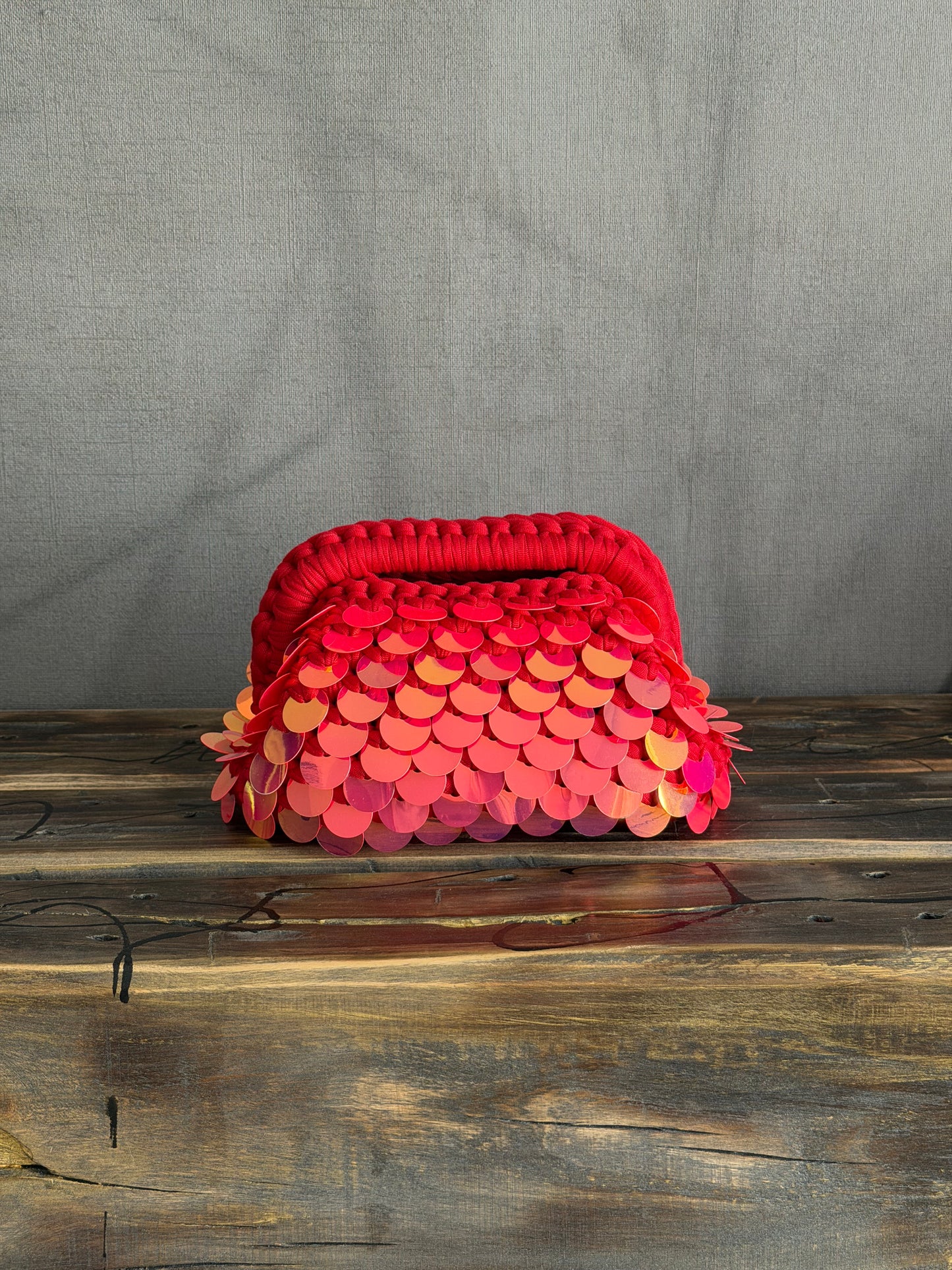DISCO CLOUD bag mini//rossa con manico