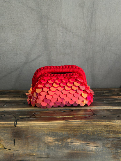DISCO CLOUD bag mini//rossa con manico