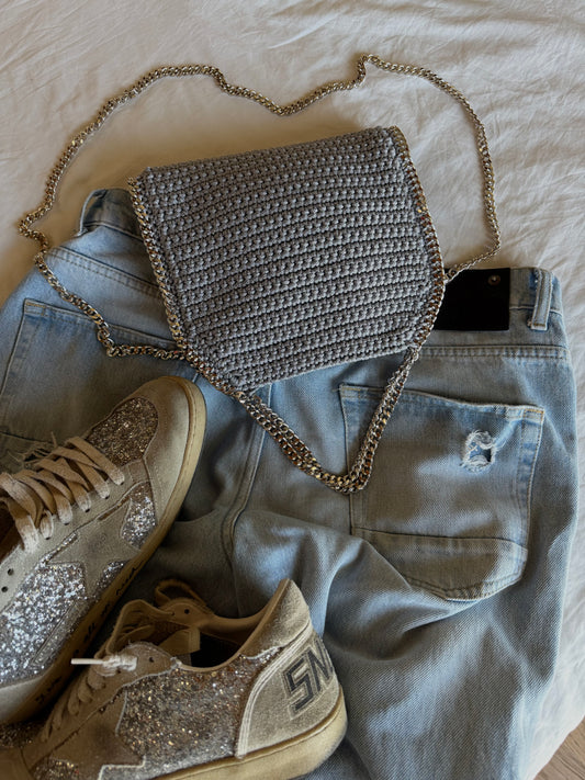 STAR bag standard// grigio chiaro lurex