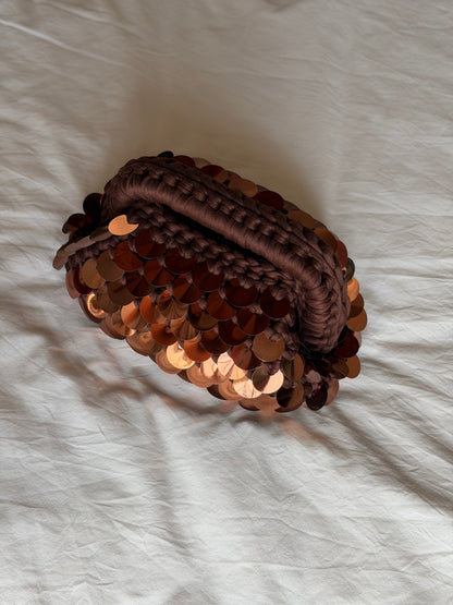 DISCO CLOUD bag mini// cacao con manico