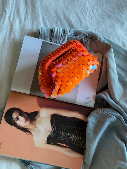 DISCO CLOUD bag mini// holo arancio con manico