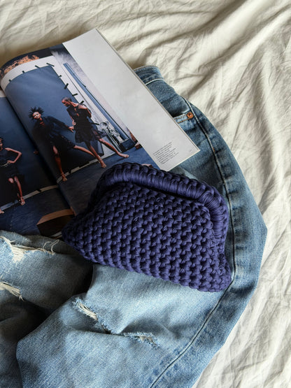 CLOUD bag mini// blu Navy con manico