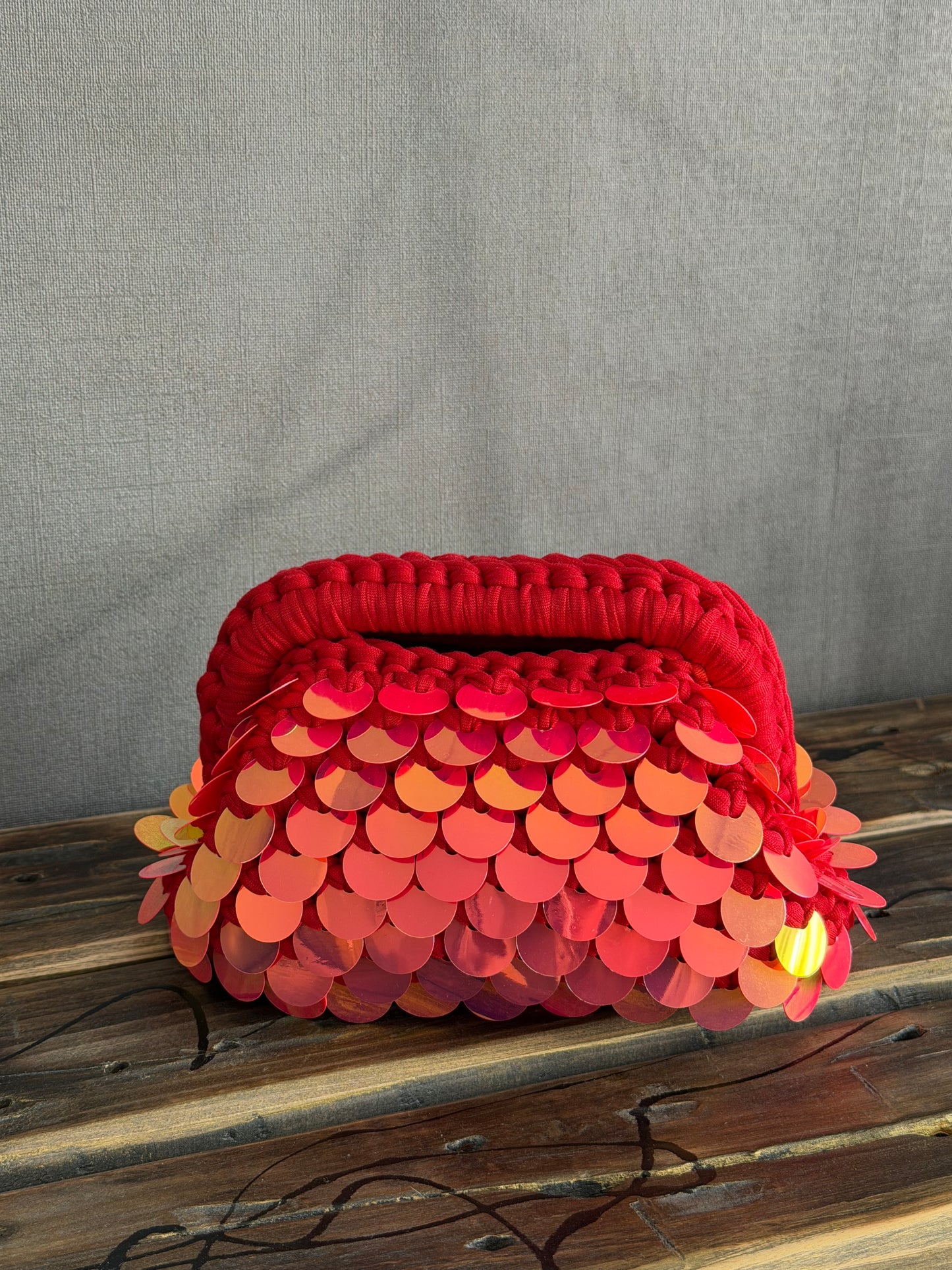 DISCO CLOUD bag mini//rossa con manico