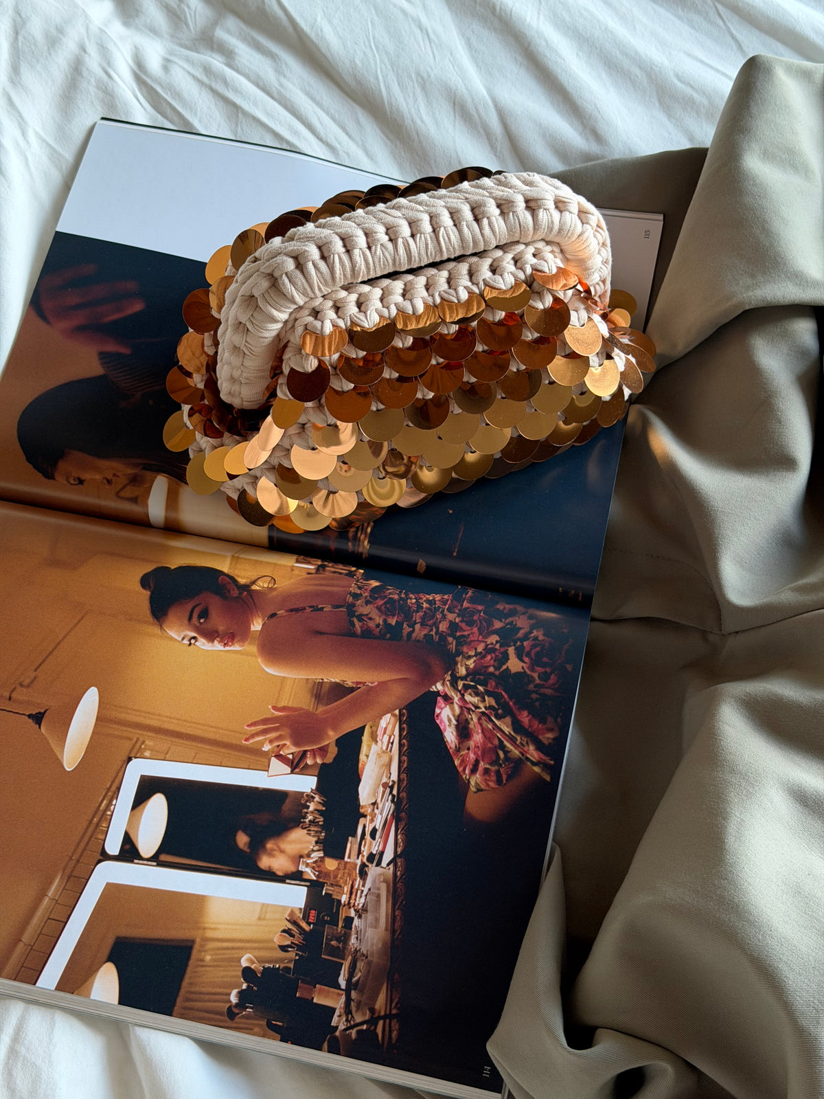 DISCO CLOUD bag mini// nocciola con manico