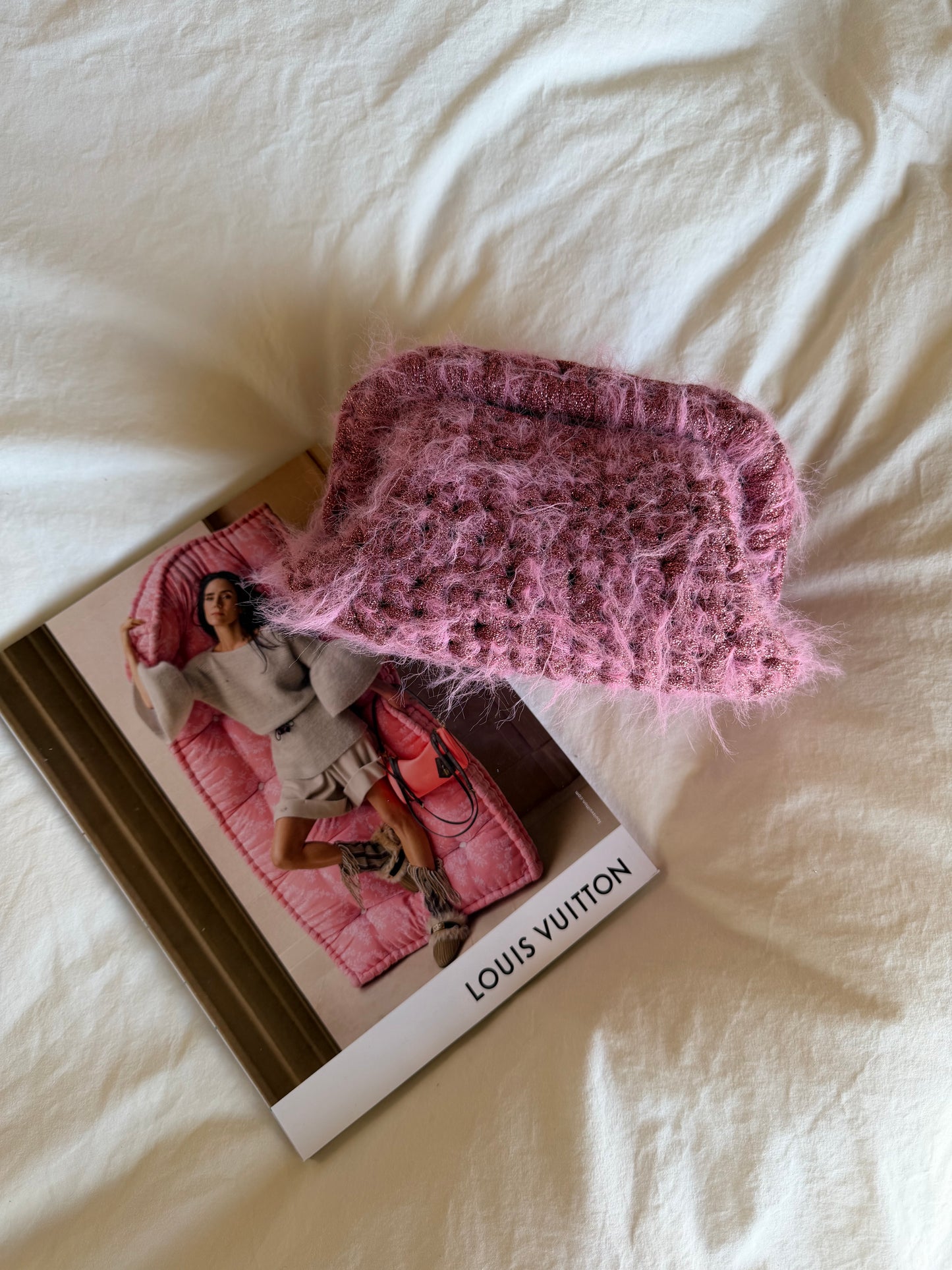 FLUFFY CLOUD bag standard// rosa lurex con manico
