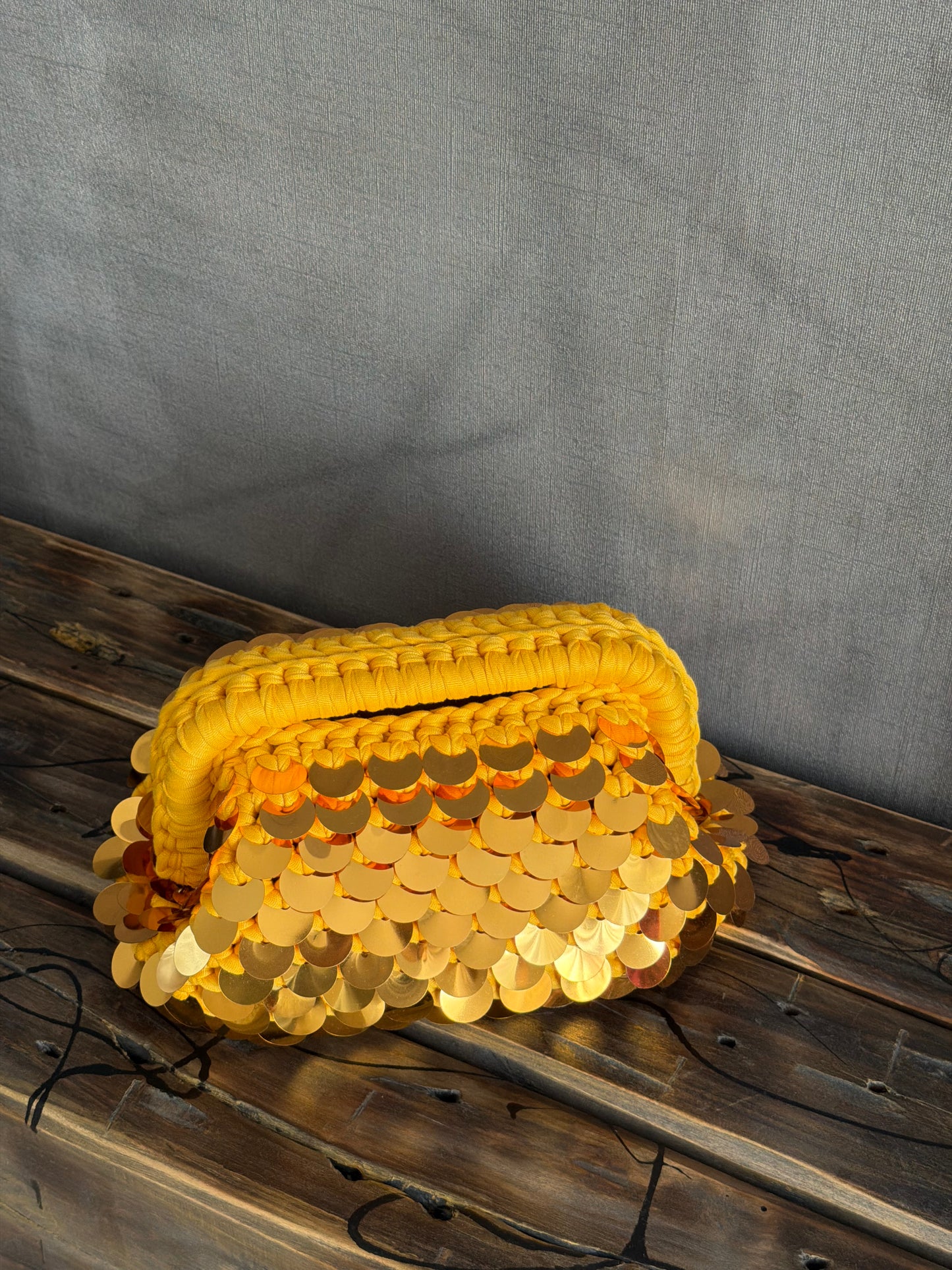 DISCO CLOUD bag standard// gialla con manico
