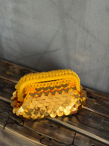 DISCO CLOUD bag standard// gialla con manico