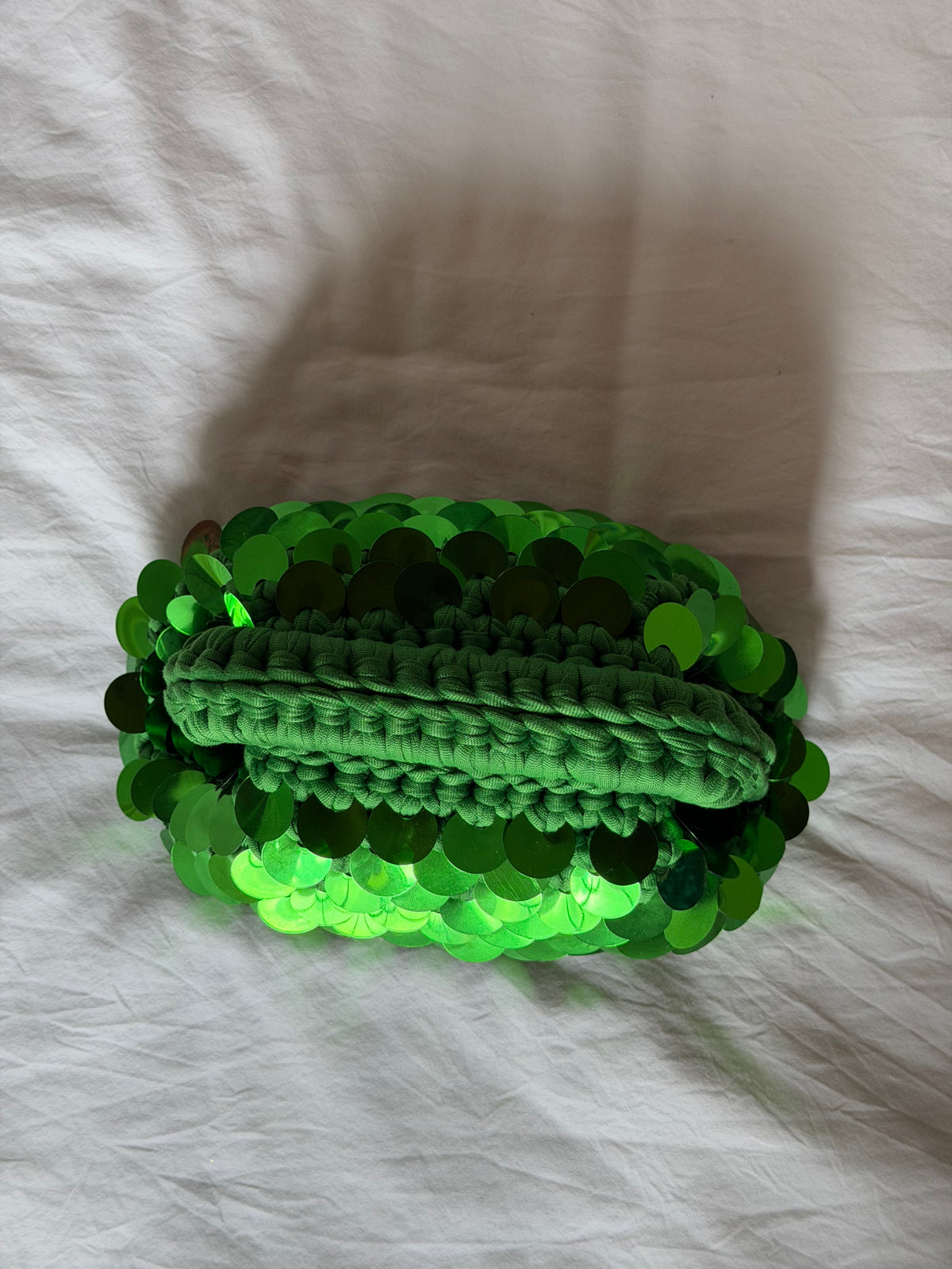 DISCO CLOUD bag mini// verde con manico