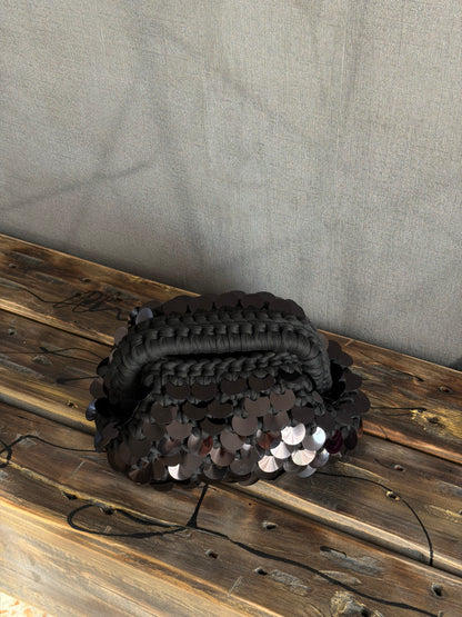 DISCO CLOUD bag mini//nera con manico