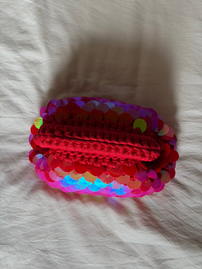 DISCO CLOUD bag mini// holo rossa con manico