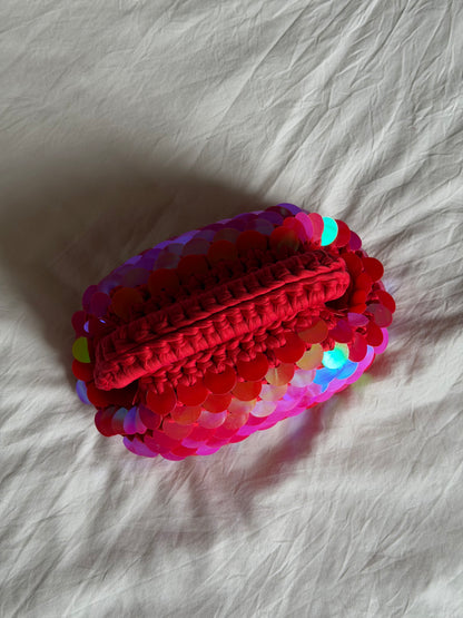 DISCO CLOUD bag mini// holo rossa con manico