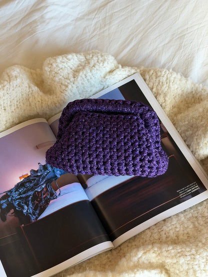 CLOUD bag mini// viola lurex con manico