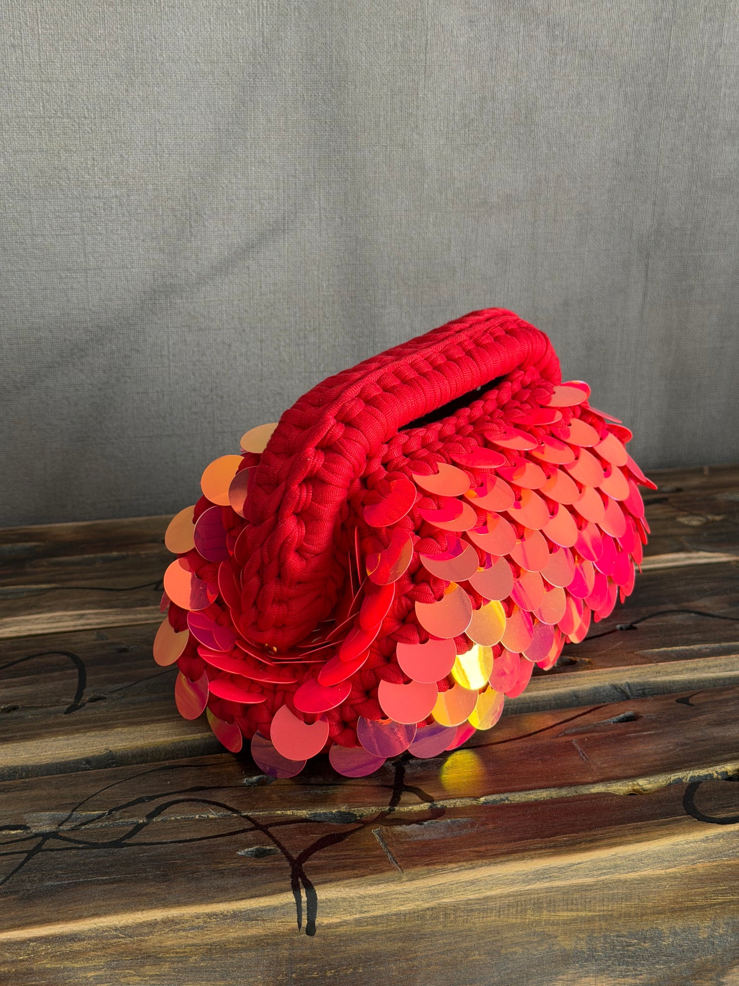 DISCO CLOUD bag mini//rossa con manico