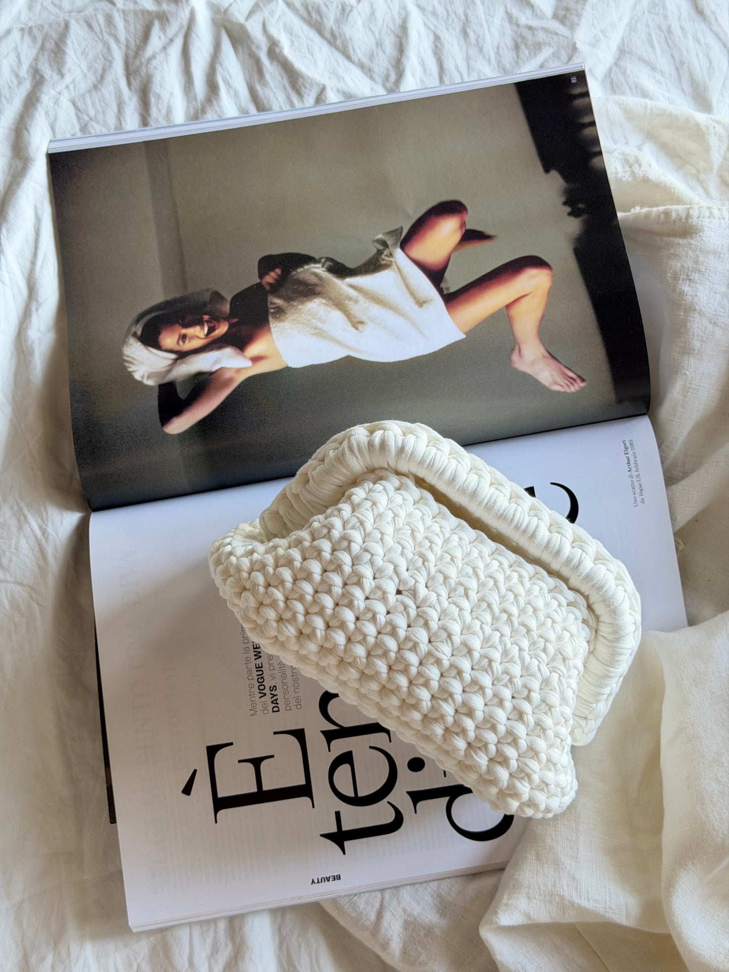 CLOUD bag mini// bianca con manico