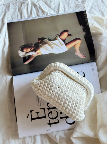 CLOUD bag mini// bianca con manico