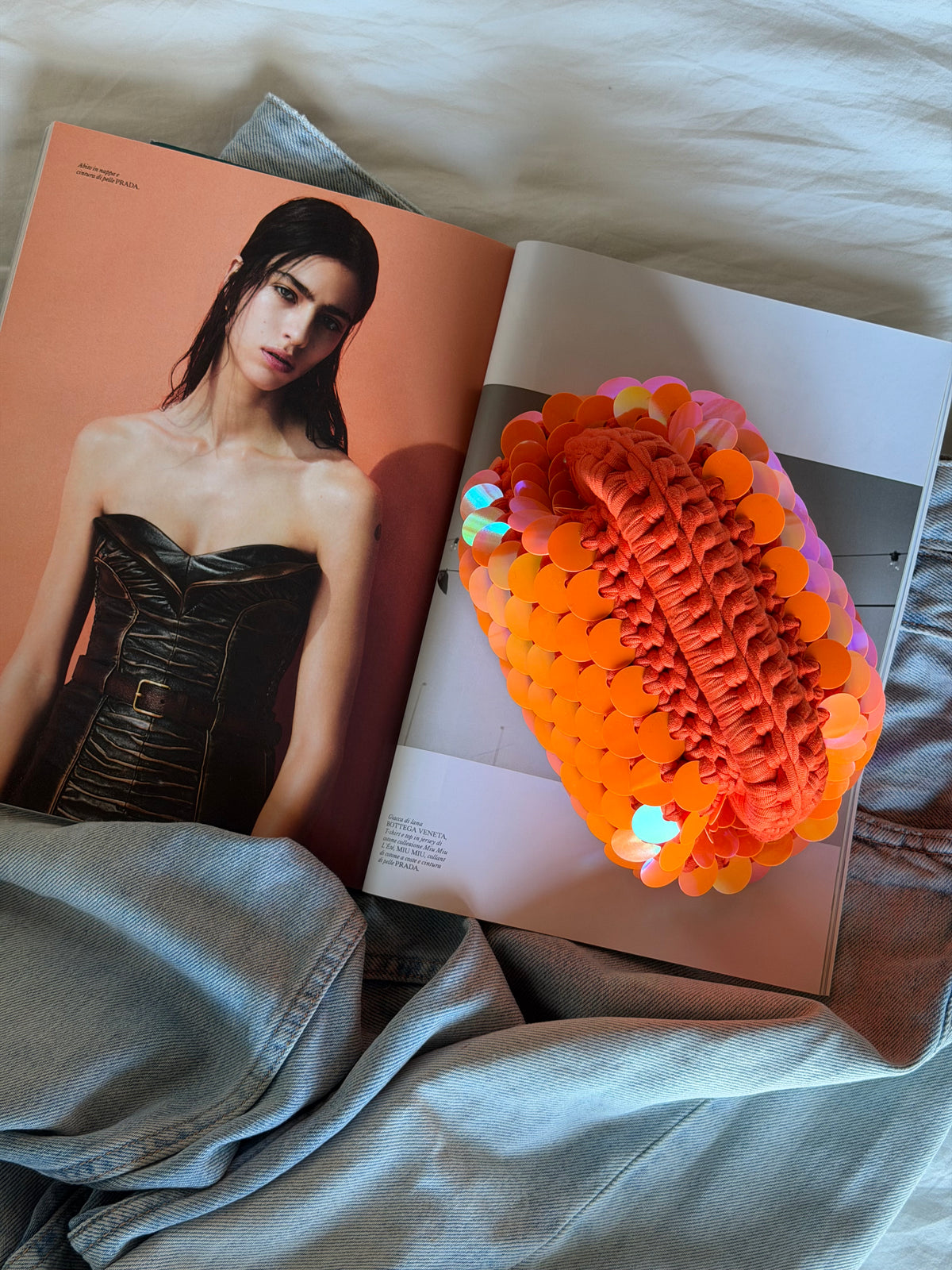 DISCO CLOUD bag mini// holo arancio con manico