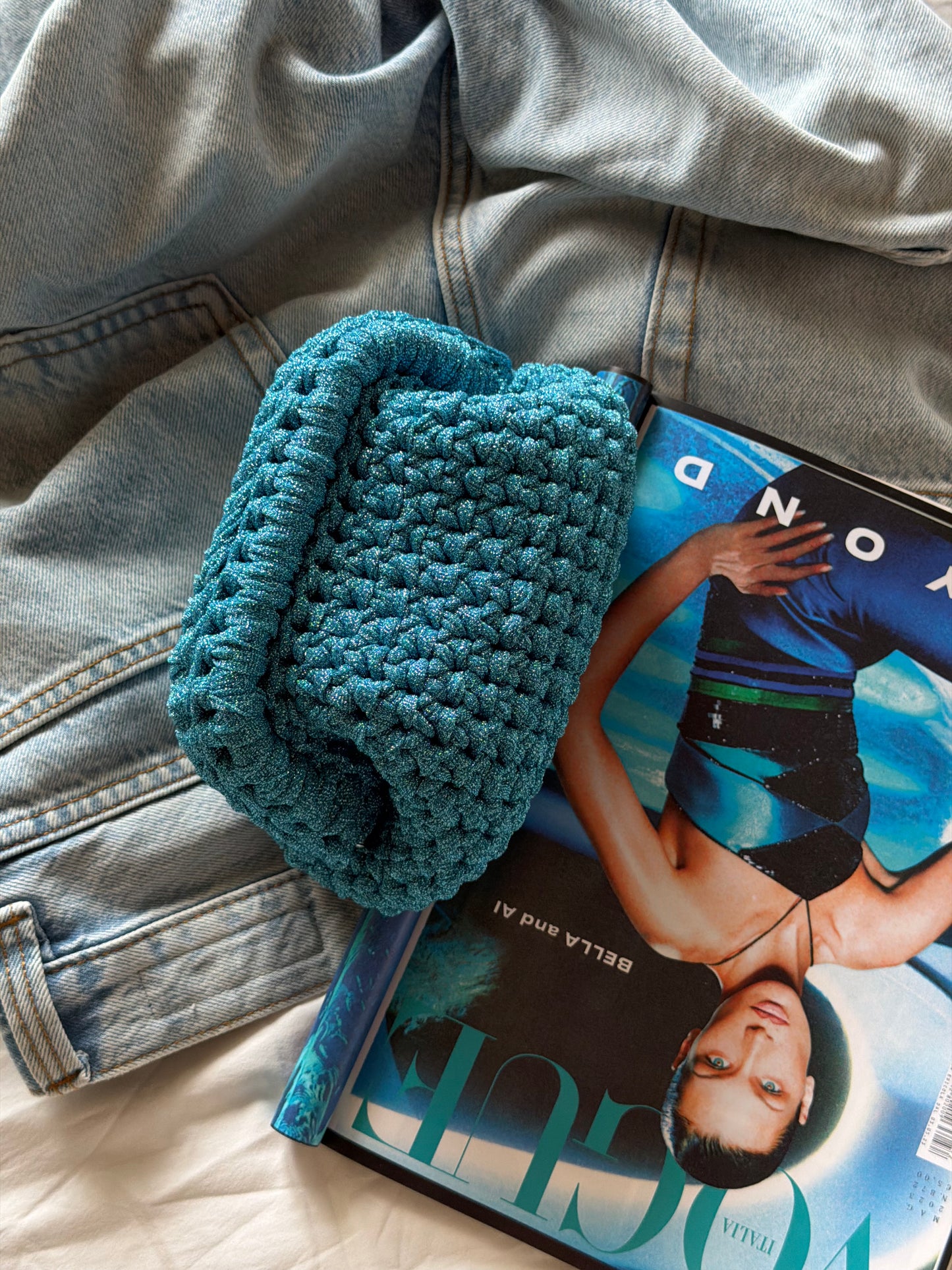 CLOUD bag mini// azzurra lurex