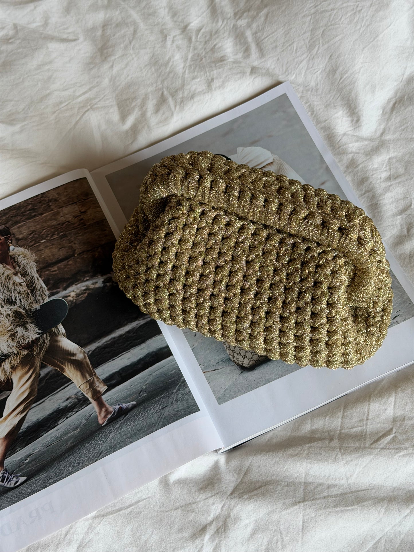CLOUD bag standard// oro lurex con manico