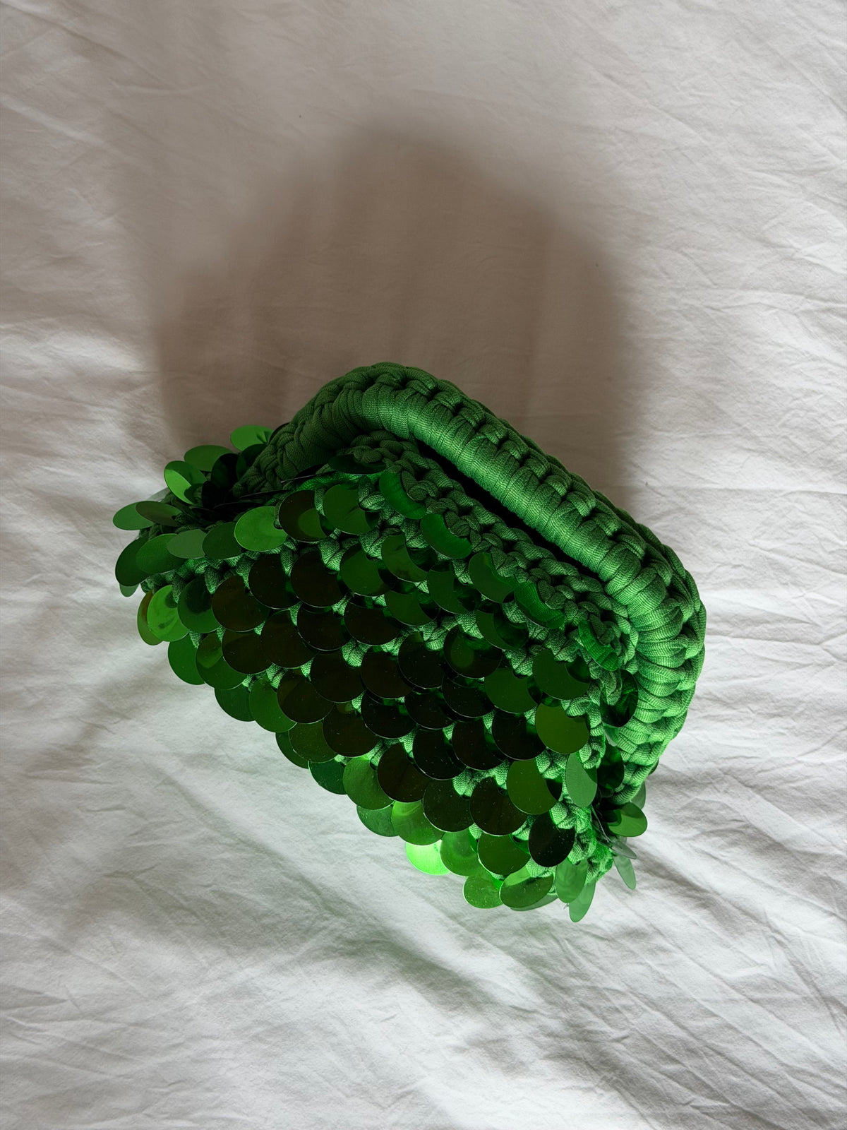 DISCO CLOUD bag mini// verde con manico
