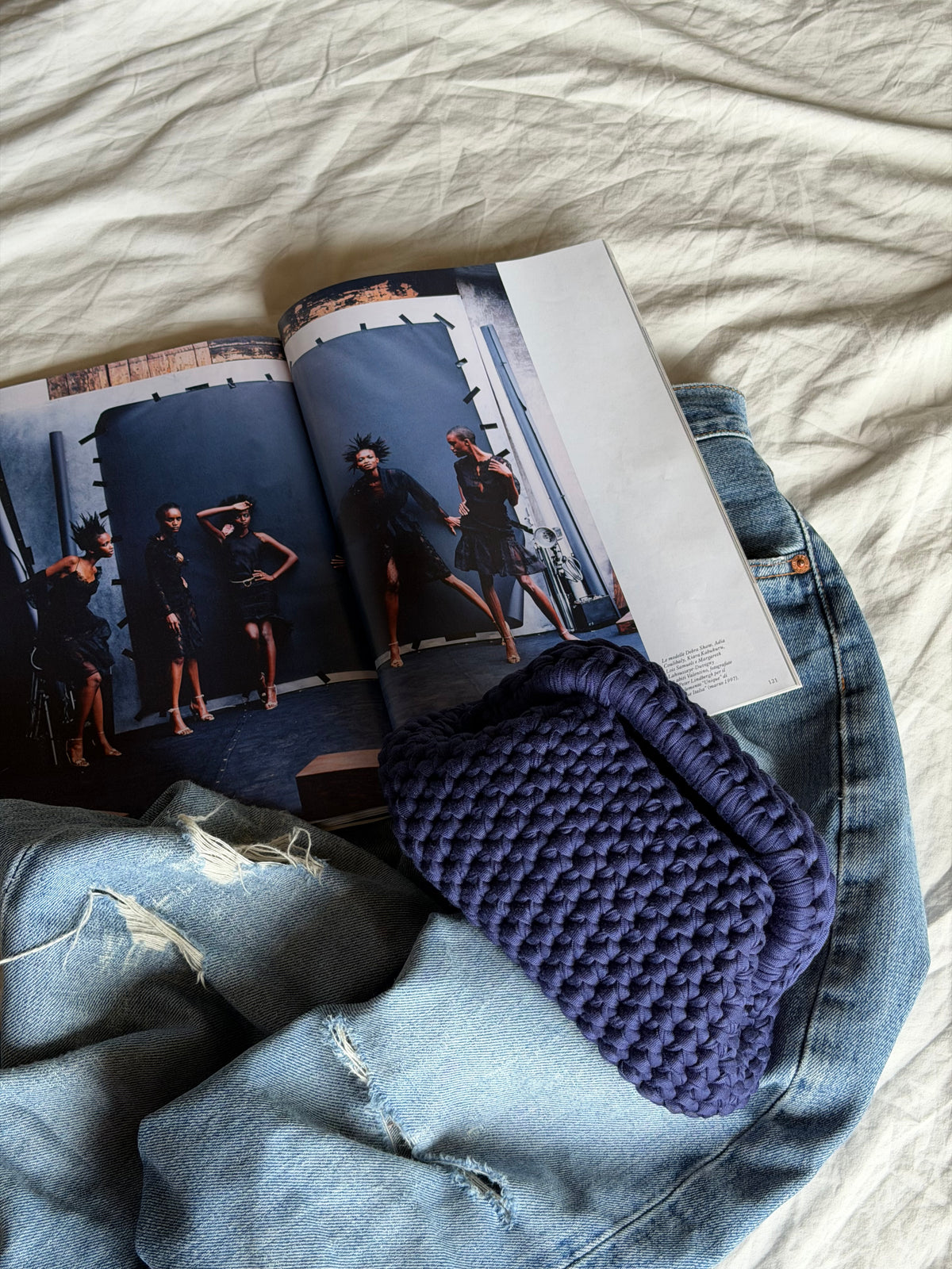 CLOUD bag mini// blu Navy con manico