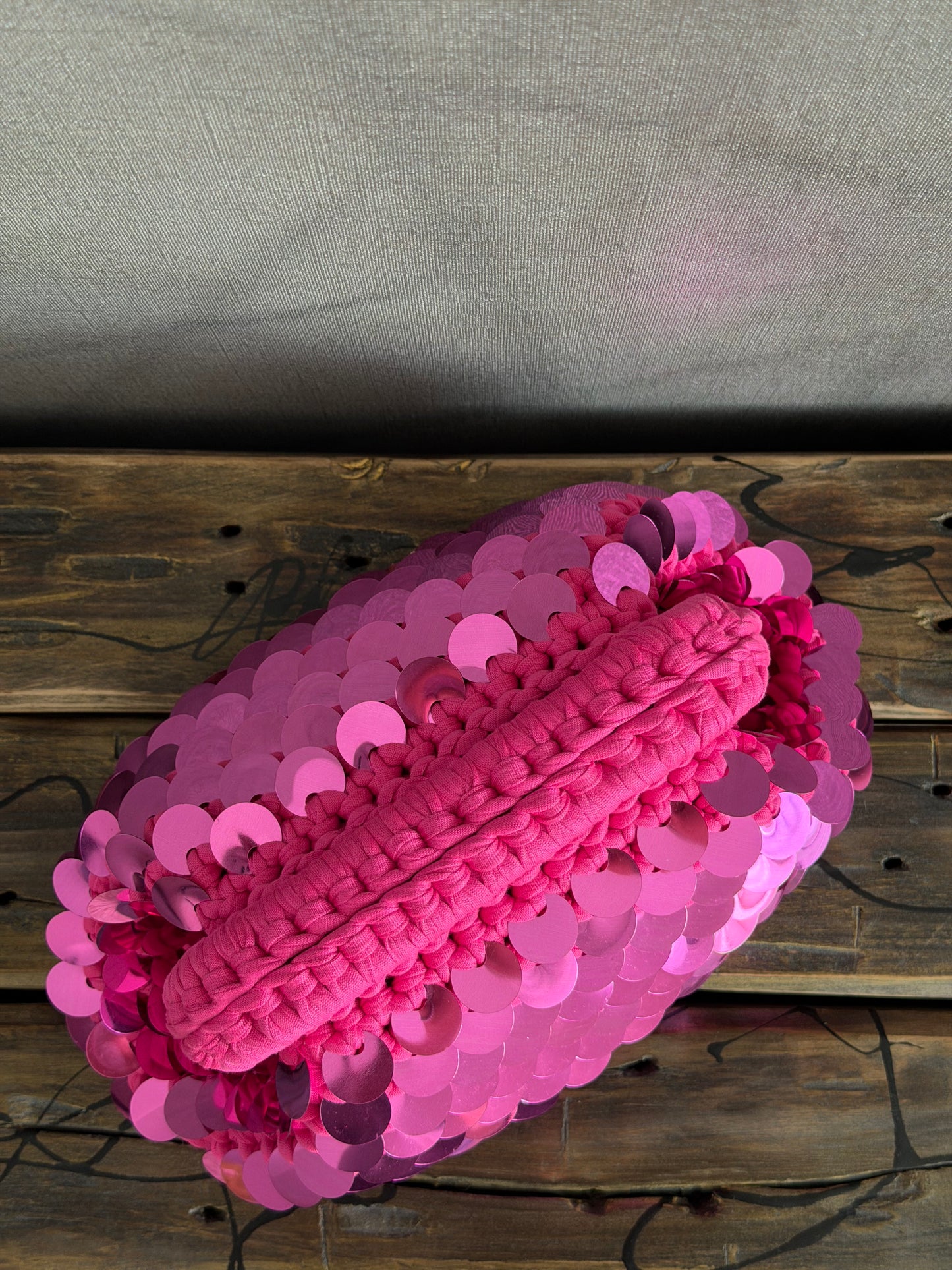 DISCO CLOUD bag standard// fucsia con manico