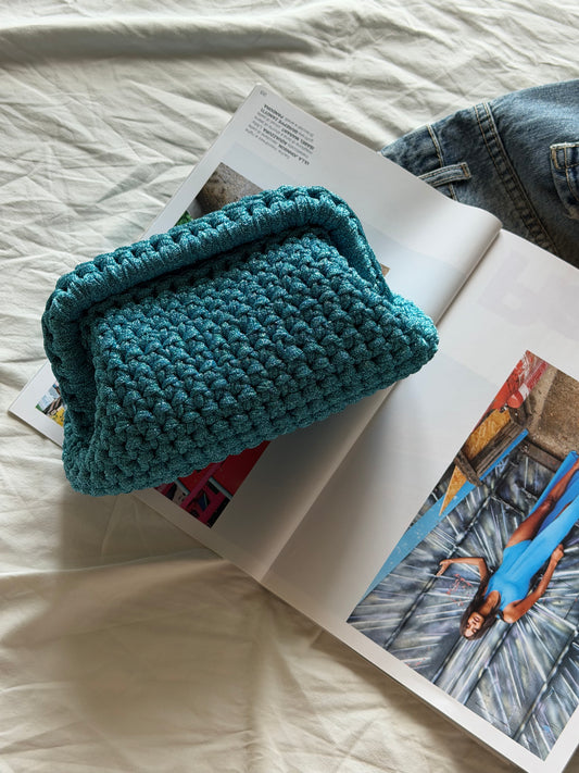 CLOUD bag standard// azzurra lurex con manico