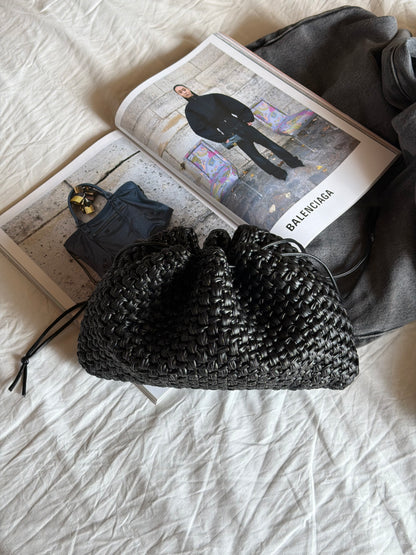 BUBBLE bag maxi// ecopelle nera