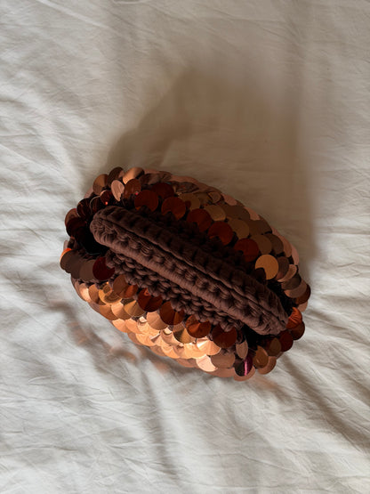 DISCO CLOUD bag mini// cacao con manico