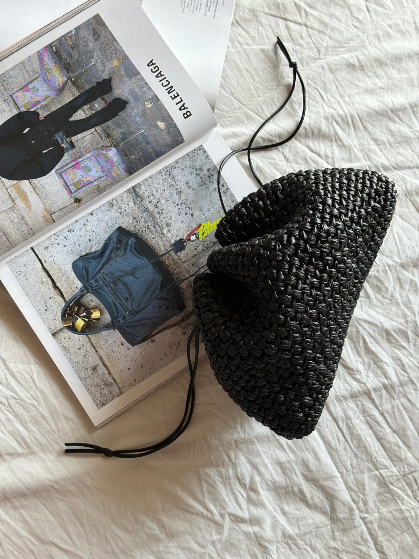 BUBBLE bag maxi// ecopelle nera
