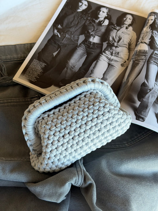 CLOUD bag mini// grigia chiara con manico
