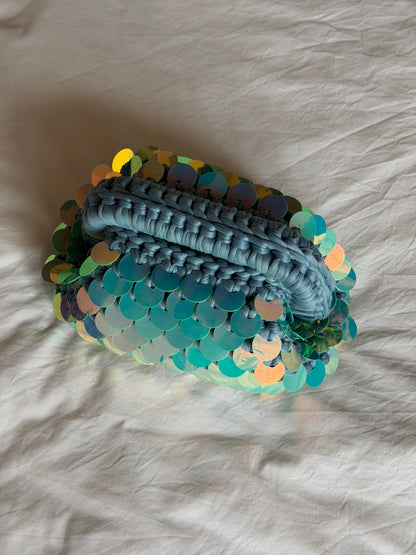 DISCO CLOUD bag mini// holo tiffany con manico