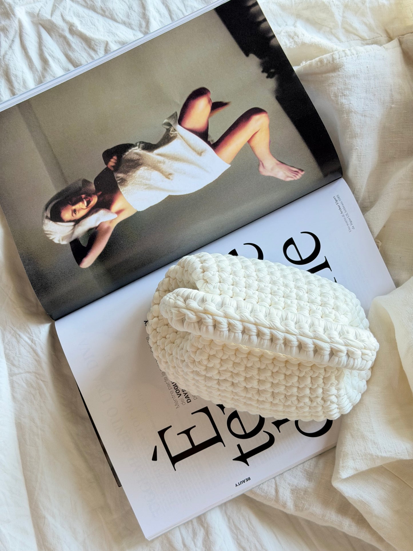 CLOUD bag mini// bianca con manico