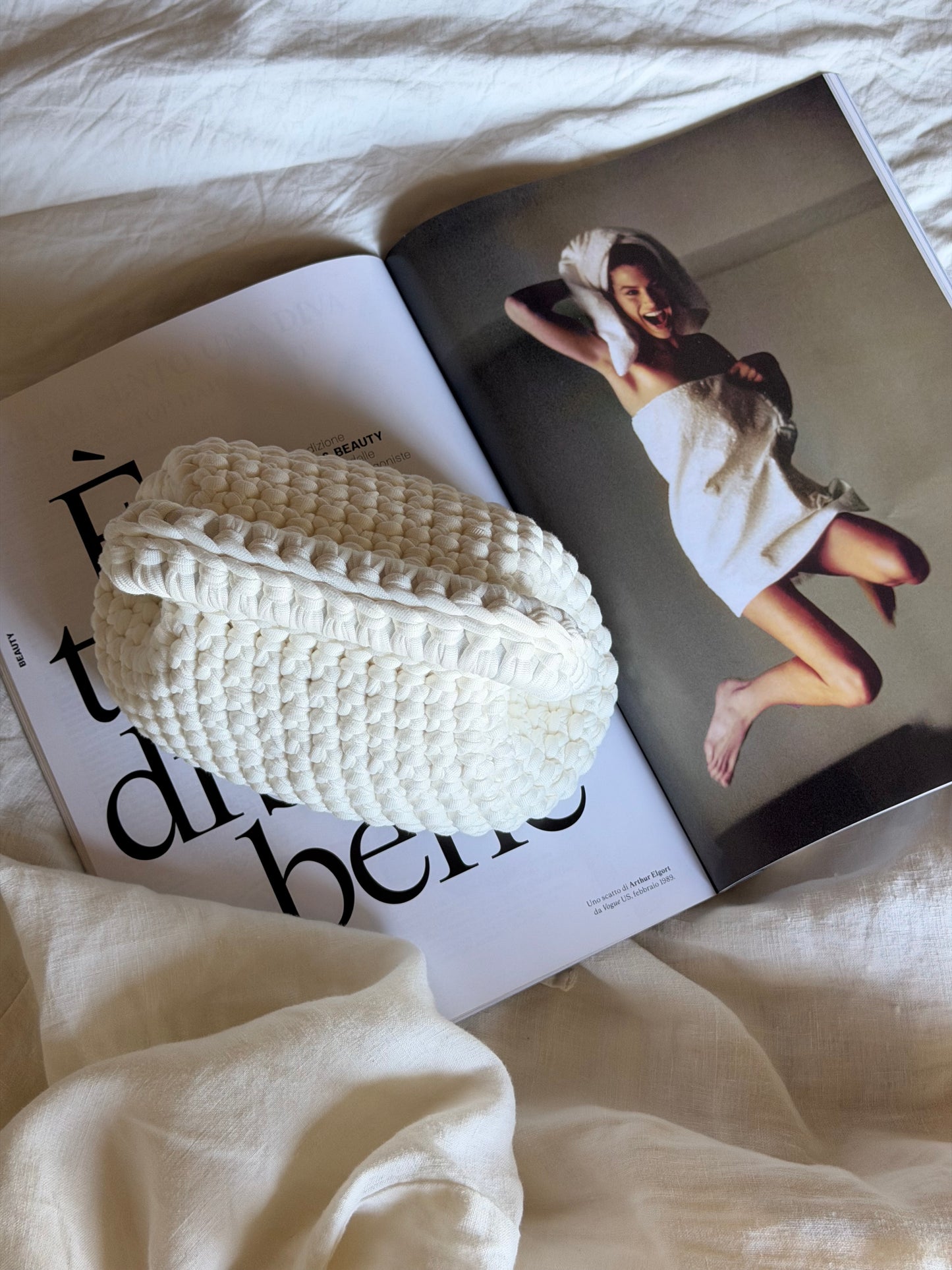 CLOUD bag mini// bianca con manico
