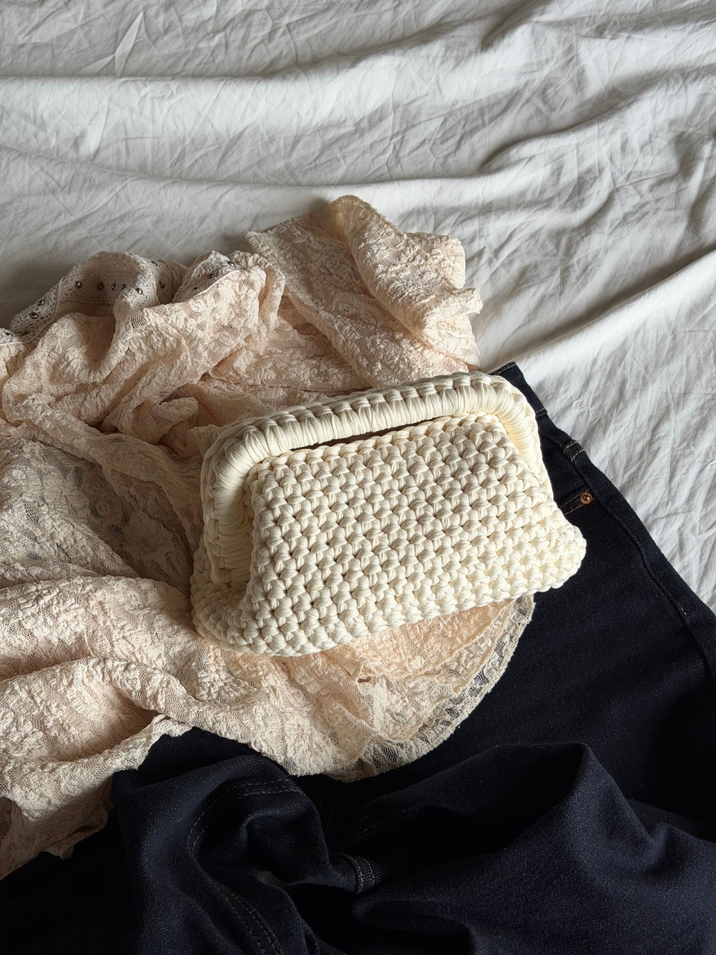 CLOUD bag standard// avorio con manico