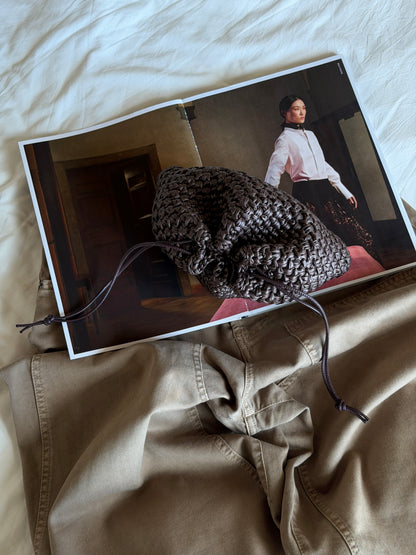 BUBBLE bag standard// ecopelle cioccolato