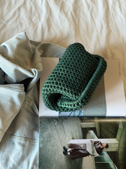 CLOUD bag standard// verde bosco con manico