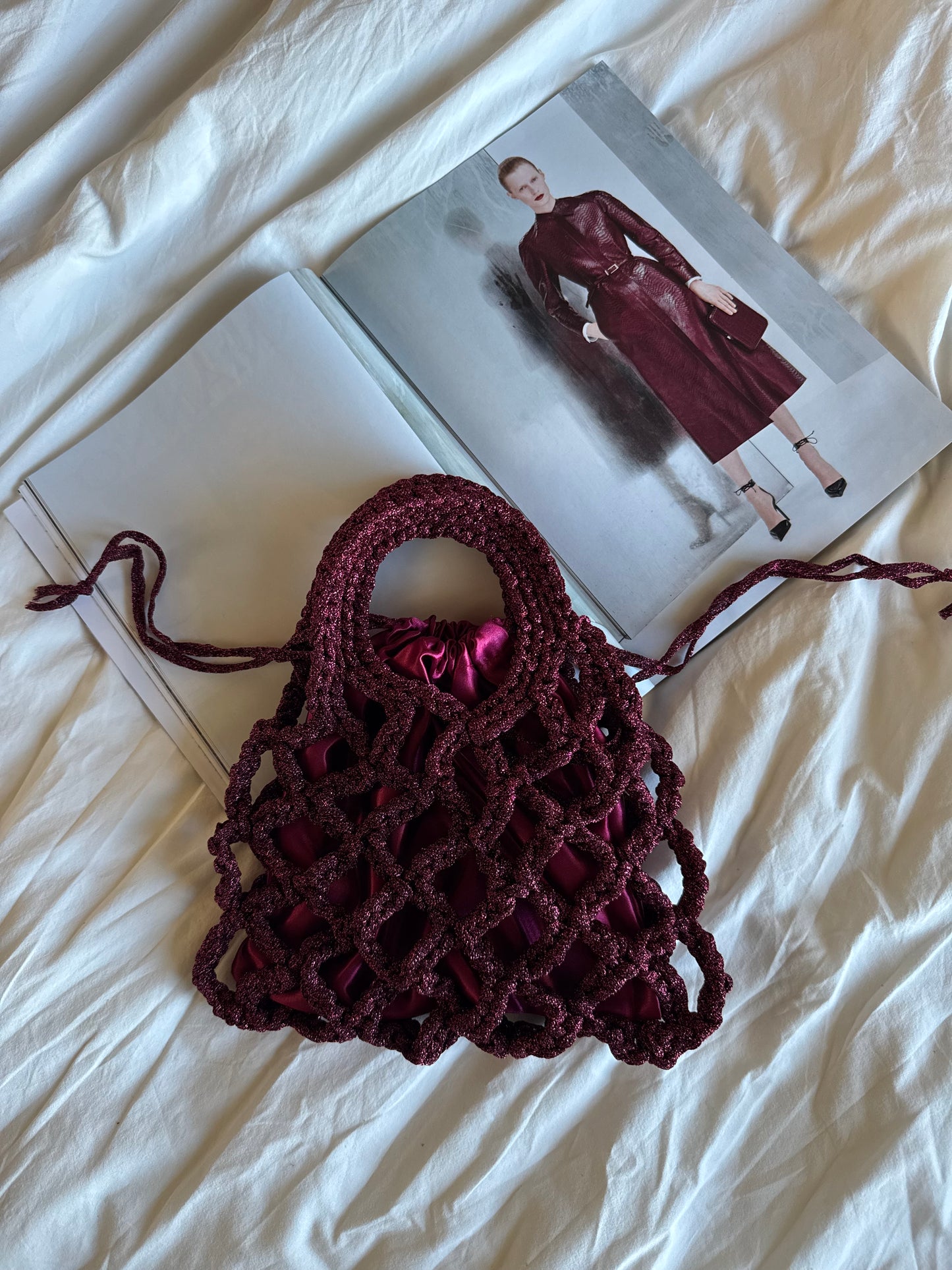LOOM bag standard// Bordeaux lurex