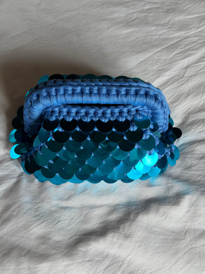 DISCO CLOUD bag mini// turchese con manico
