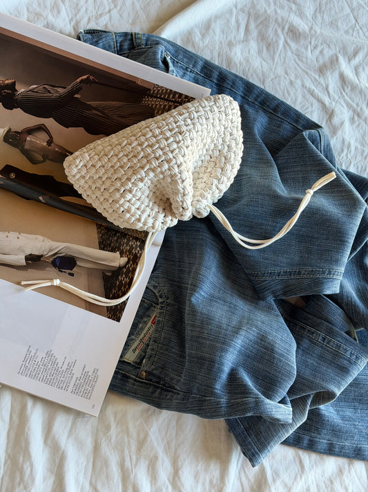 BUBBLE bag mini// ecopelle panna