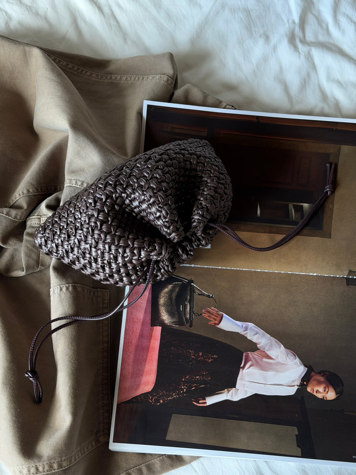 BUBBLE bag standard// ecopelle cioccolato