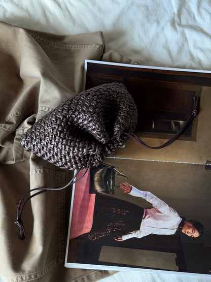 BUBBLE bag standard// ecopelle cioccolato