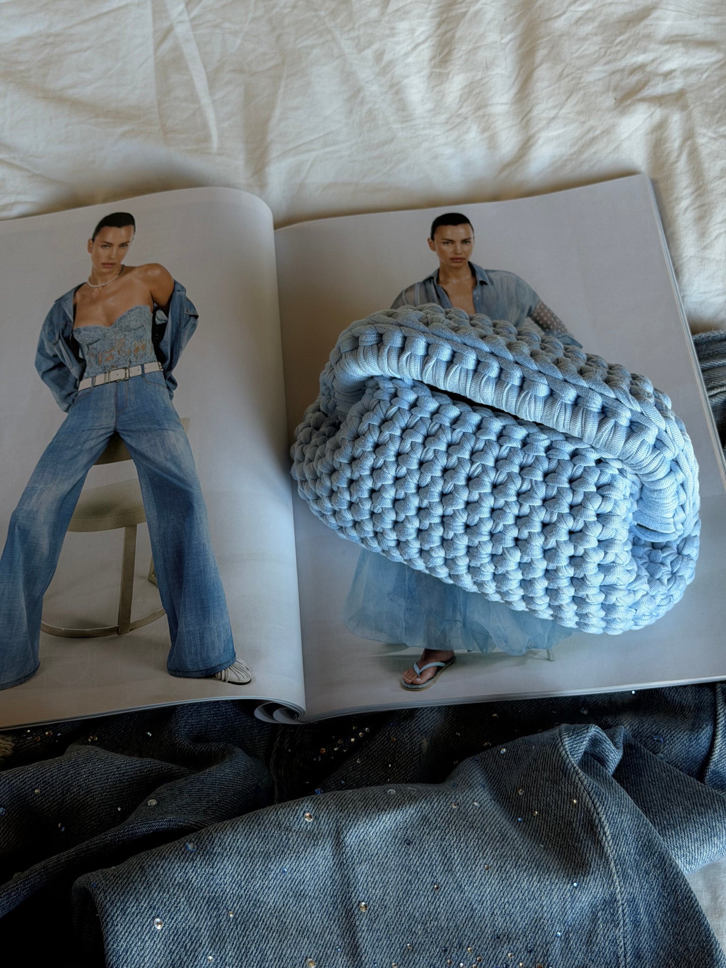 CLOUD bag mini// celeste baby con manico