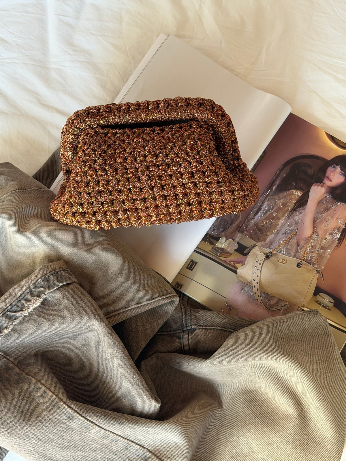 CLOUD bag standard// rame lurex con manico