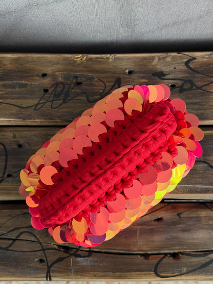 DISCO CLOUD bag mini//rossa con manico
