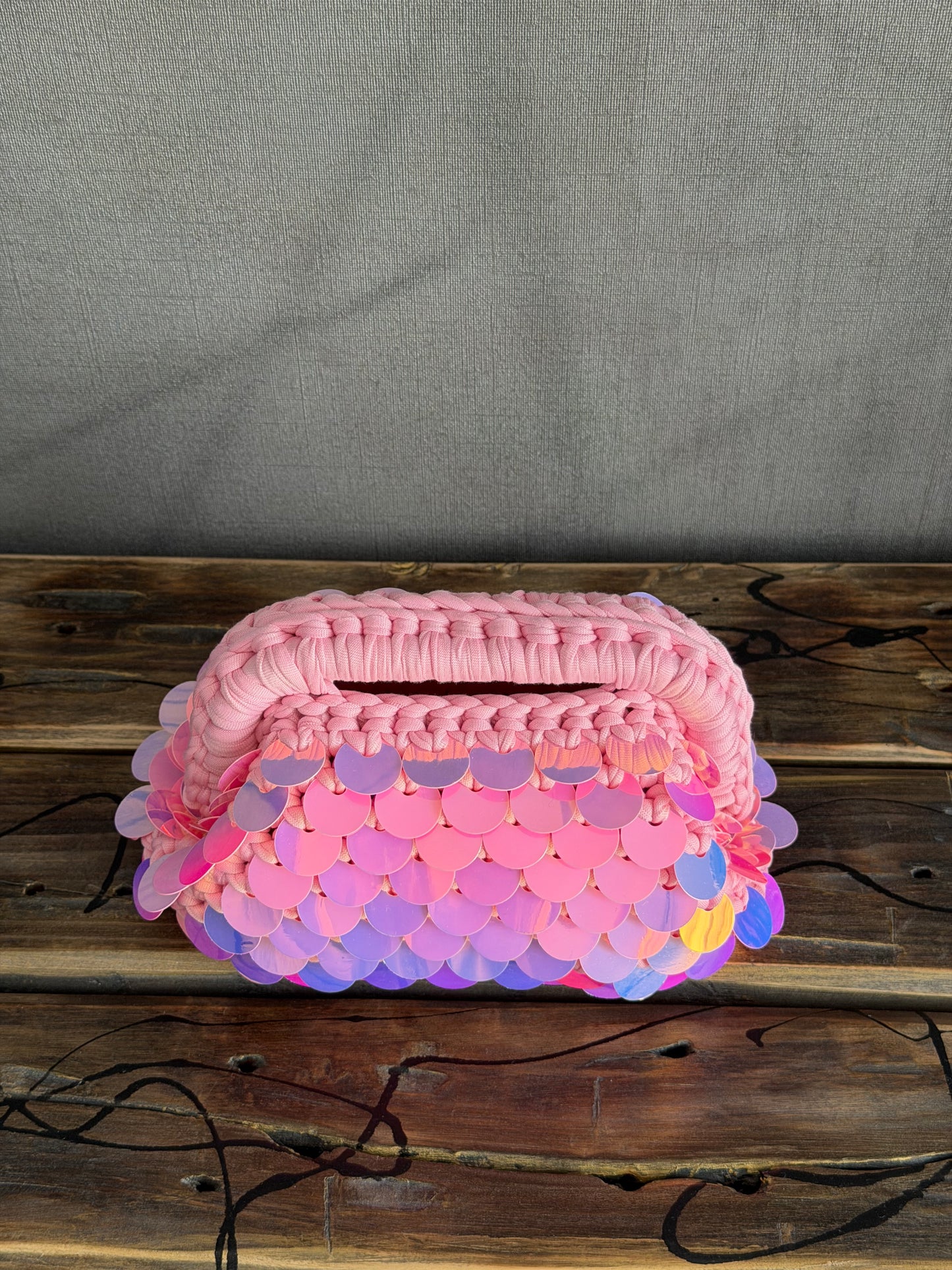 DISCO CLOUD bag mini//rosa con manico