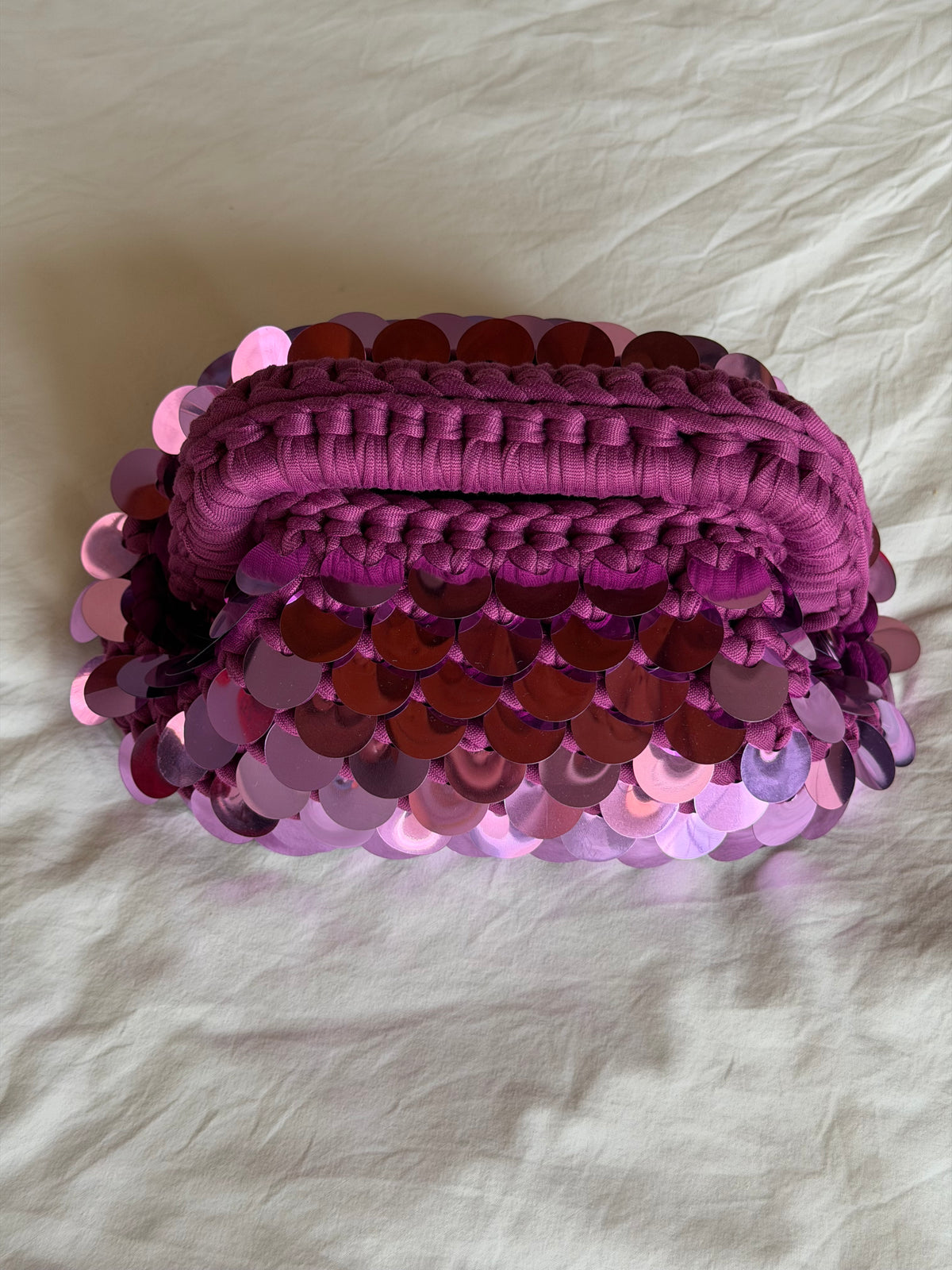 DISCO CLOUD bag mini// lampone con manico